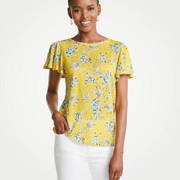 Ann Taylor Flutter Sleeve Top - Picture 1 of 2
